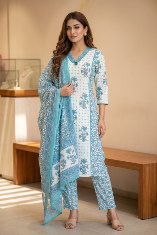 Neel cotton 3-piece suit