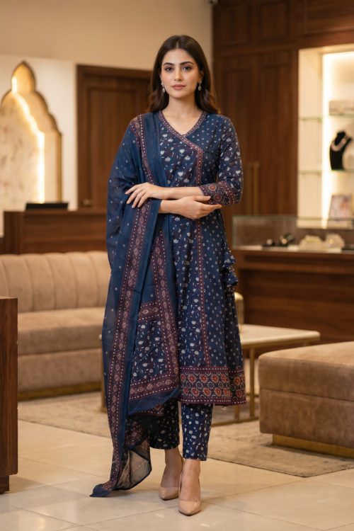 Alaya cotton Angrakha suit