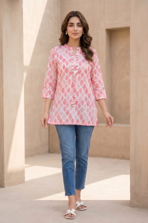 Zeba pink cotton top